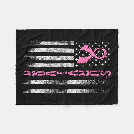 Coole Brustkrebserkrankung - Frauen rosa Flagge Fleecedecke (Vorderseite (Horizontal))