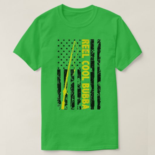Coole Bubba-Fischerei Fischen American Flag Gesche T-Shirt (Design vorne)