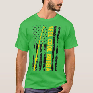 Coole Bubba-Fischerei Fischen American Flag Gesche T-Shirt