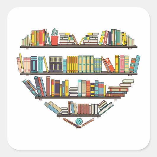 Coole Bücher lesen Männer Frauen buchen Lover Alph Quadratischer Aufkleber (Vorderseite)