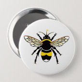 Coole BUMBLE BEE - Insekt - Gelb & Schwarz Button (Vorne & Hinten)