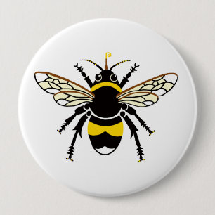 Coole BUMBLE BEE - Insekt - Gelb & Schwarz Button