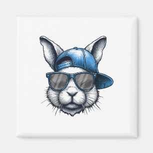 Coole Bunny Face Happy Oster Shirts für Jungs Männ Magnet