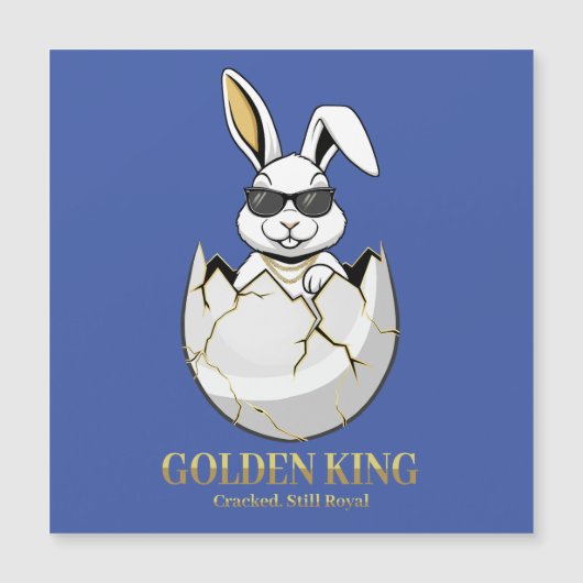 Coole Bunny-Sonnenbrille Golden King Lustiger Hase Magnetkarte (Vorderseite)