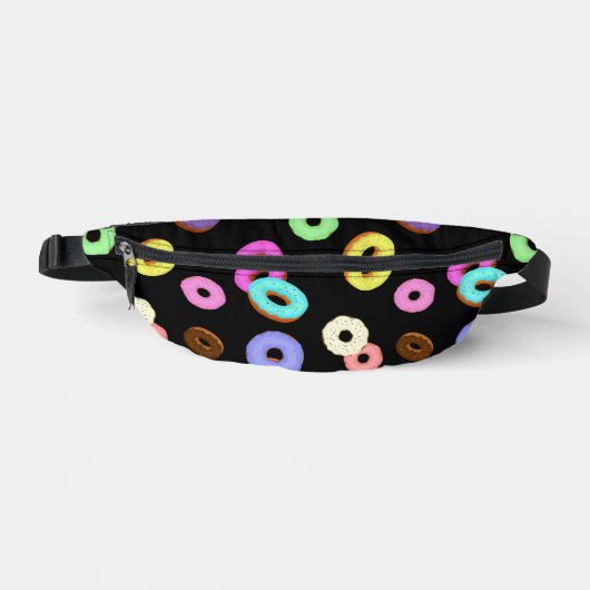 Coole, bunte Donuts schwarz Bauchtasche (Vorderseite)