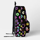 Coole, bunte Donuts schwarz Bedruckter Rucksack (Links)