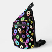 Coole, bunte Donuts schwarz Crossbody Bag (Rechte Ecke)