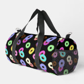 Coole, bunte Donuts schwarz Duffle Bag (Rechte Ecke)