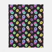 Coole, bunte Donuts schwarz Fleecedecke (Vorderseite)