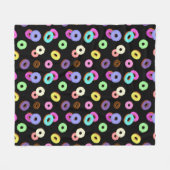 Coole, bunte Donuts schwarz Fleecedecke (Vorderseite (Horizontal))