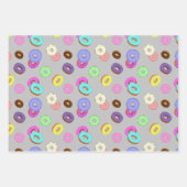 Coole, bunte Donuts schwarz Geschenkpapier Set (Vorderseite 3)