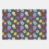Coole, bunte Donuts schwarz Geschenkpapier Set (Vorderseite 2)