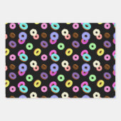 Coole, bunte Donuts schwarz Geschenkpapier Set (Vorderseite 2)
