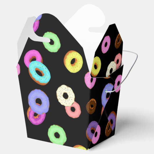 Coole, bunte Donuts schwarz Geschenkschachtel (Geöffnet)