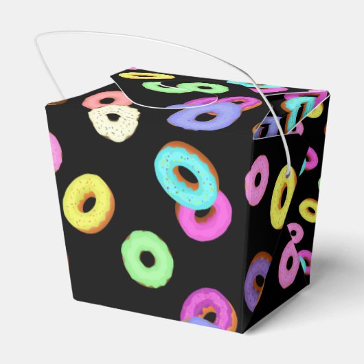 Coole, bunte Donuts schwarz Geschenkschachtel (Rückseite)