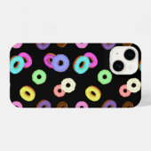Coole, bunte Donuts schwarz iPhone Hülle (Rückseite (Horizontal))