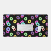 Coole, bunte Donuts schwarz Schreibtischunterlage (Tastatur & Maus)