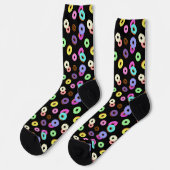 Coole, bunte Donuts schwarz Socken (Linkes Detail)