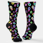 Coole, bunte Donuts schwarz Socken (Gewinkelt)