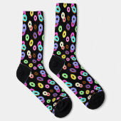 Coole, bunte Donuts schwarz Socken (Rechts)