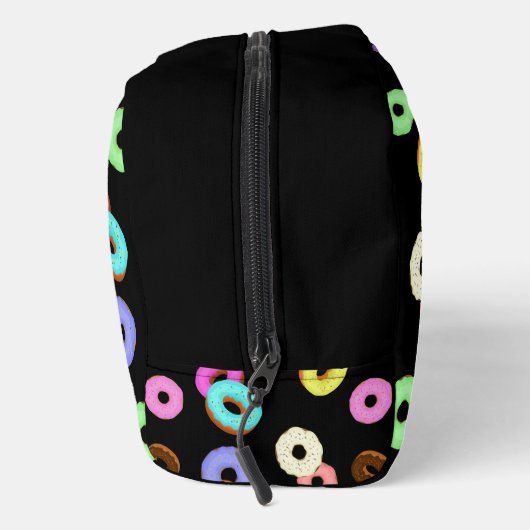 Coole, bunte Donuts schwarz Waschbeutel (Rechts)