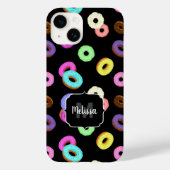 Coole, bunte Donuts schwarze Monogramm Case-Mate iPhone Hülle (Rückseite)