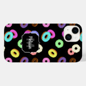Coole, bunte Donuts schwarze Monogramm Case-Mate iPhone Hülle (Rückseite (Horizontal))