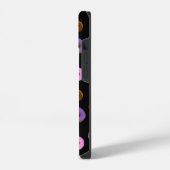 Coole, bunte Donuts schwarze Monogramm iPhone Hülle (Linke Seite)