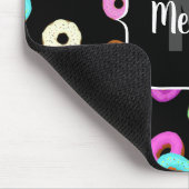 Coole, bunte Donuts schwarze Monogramm Mousepad (Ecke)