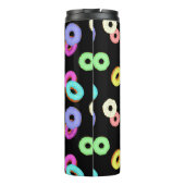 Coole, bunte Donuts schwarze Monogramm Thermosbecher (Rückseite)