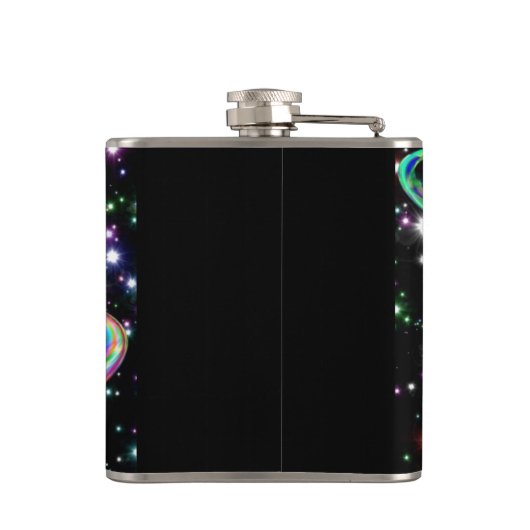 Coole bunte Galaxie-Flasche Flachmann (Rückseite)