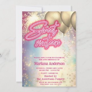 Coole, bunte Goldballon-Feuerwerk Einladung