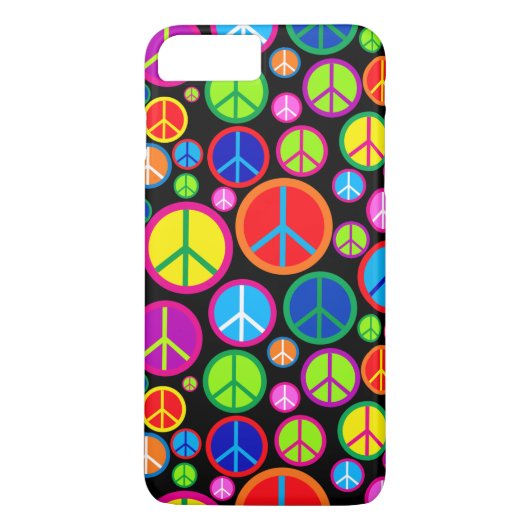 Coole bunte Groovy Friedenssymbole Case-Mate iPhone Hülle (Rückseite)