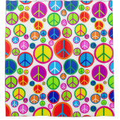 Coole bunte Groovy Friedenssymbole Duschvorhang (Vorderseite)