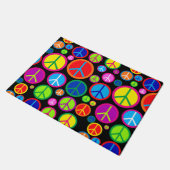 Coole bunte Groovy Friedenssymbole Fußmatte (Schrägansicht)