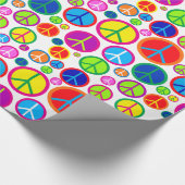 Coole bunte Groovy Friedenssymbole Geschenkpapier (Ecke)