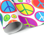Coole bunte Groovy Friedenssymbole Geschenkpapier (Rolleneckpunkt)