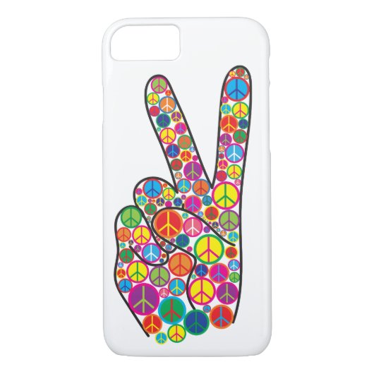 Coole bunte Groovy Friedenszeichen Case-Mate iPhone Hülle (Rückseite)