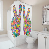 Coole bunte Groovy Friedenszeichen Duschvorhang (Beispiel)