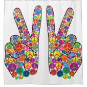 Coole bunte Groovy Friedenszeichen Duschvorhang (Vorderseite)