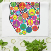 Coole bunte Groovy Friedenszeichen Geschirrtuch (Gefaltet)