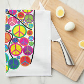 Coole bunte Groovy Friedenszeichen Geschirrtuch (Viertel Falte)