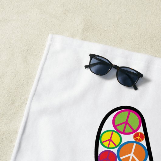 Coole bunte Groovy Friedenszeichen-Hand Strandtuch (Beispiel)