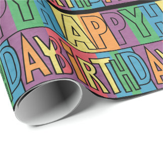 Coole bunte Happy Birthday Geschenkwrake Geschenkpapier