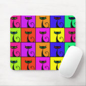 Coole bunte Kitty-Katzen-Pop-Kunst Mousepad (Mit Mouse)