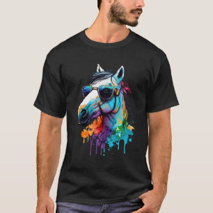 Coole Bunte Pferd Tier Pferd T-Shirt