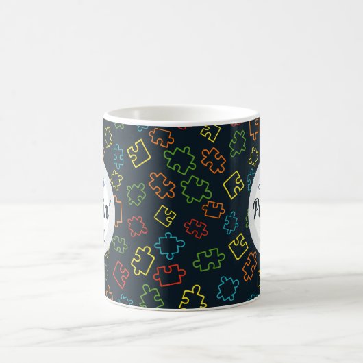Coole, bunte Puzzleteile, Kaffeetasse (Mittel)