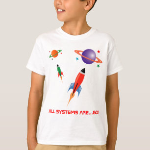 Coole bunte Raumraketen T-Shirt