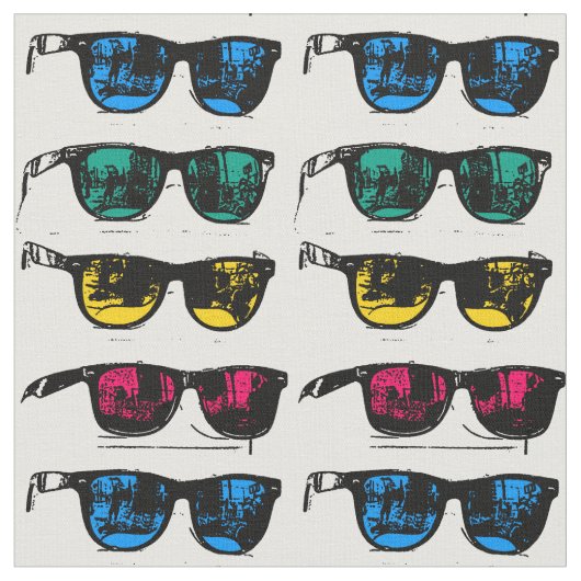 Coole bunte Sonnenbrille-Illustration Stoff (Nahaufnahme)