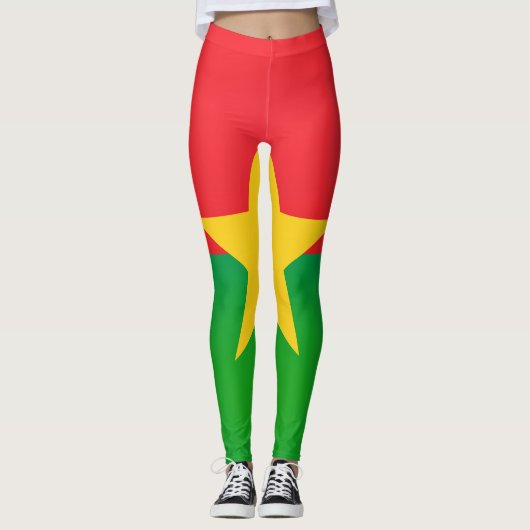 Coole Burkina Faso Flag Fashion Leggings (Vorderseite)